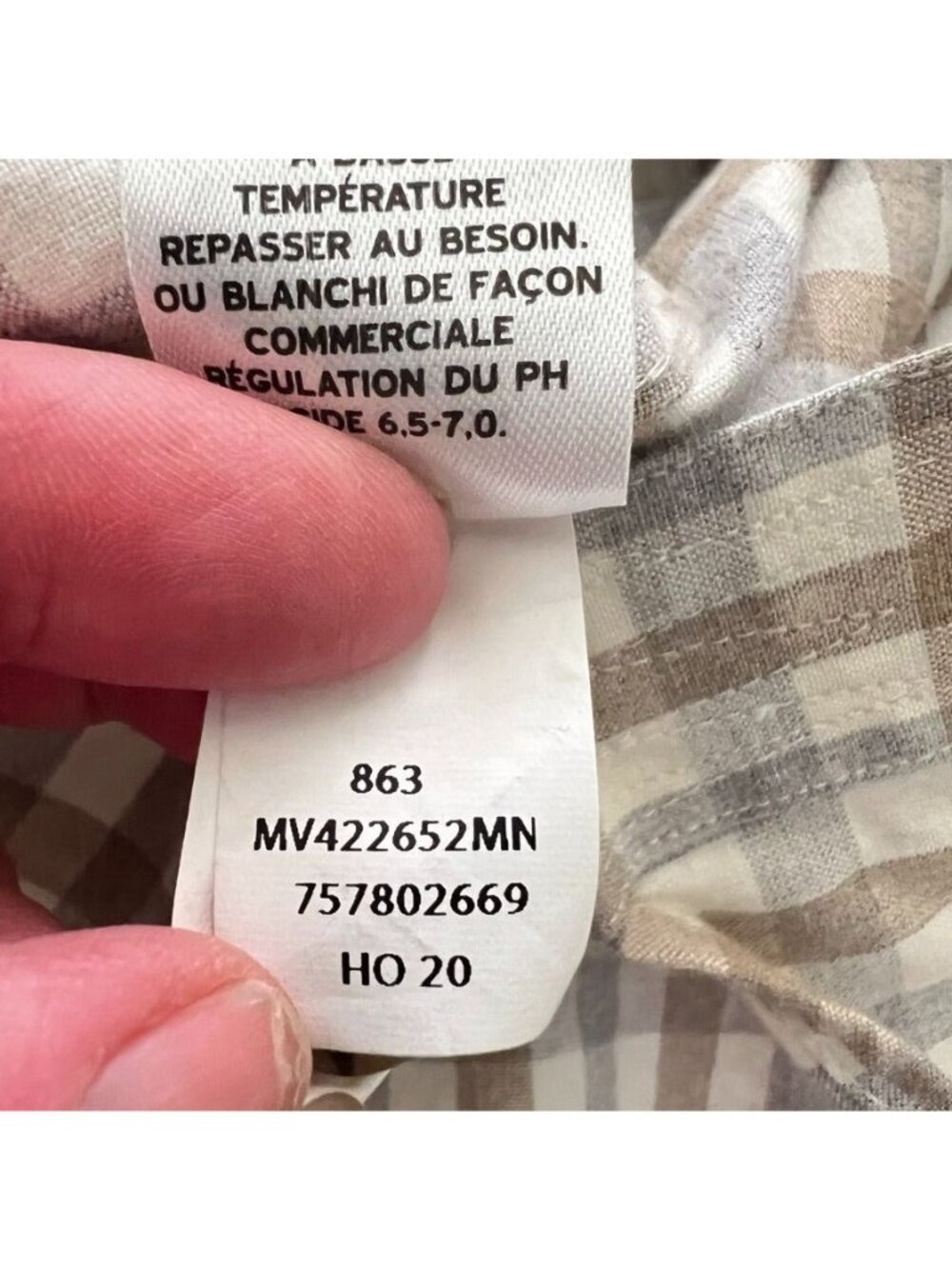 Nordstrom Mens L Shirt Brown White Plaid Cotton Stretch Flannel Button Up Frat - Picture 7 of 14